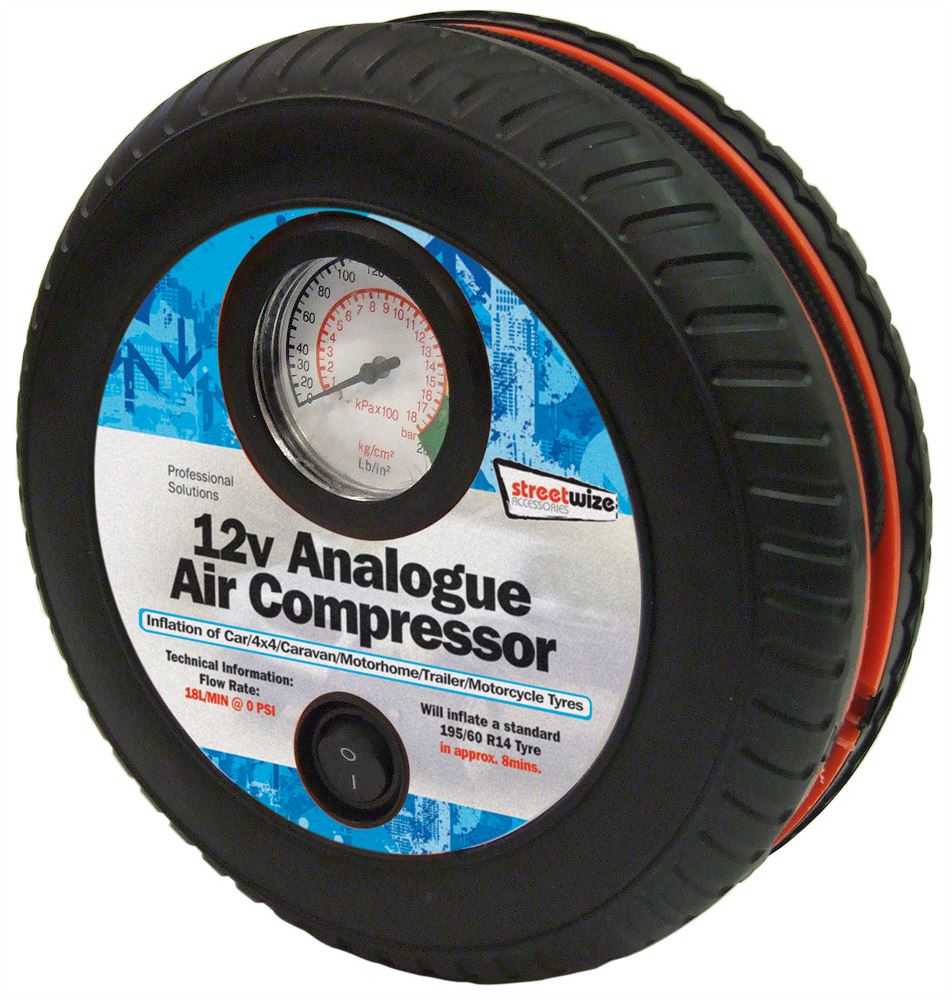 12V Air Compressor Tyre Shaped. Streetwize