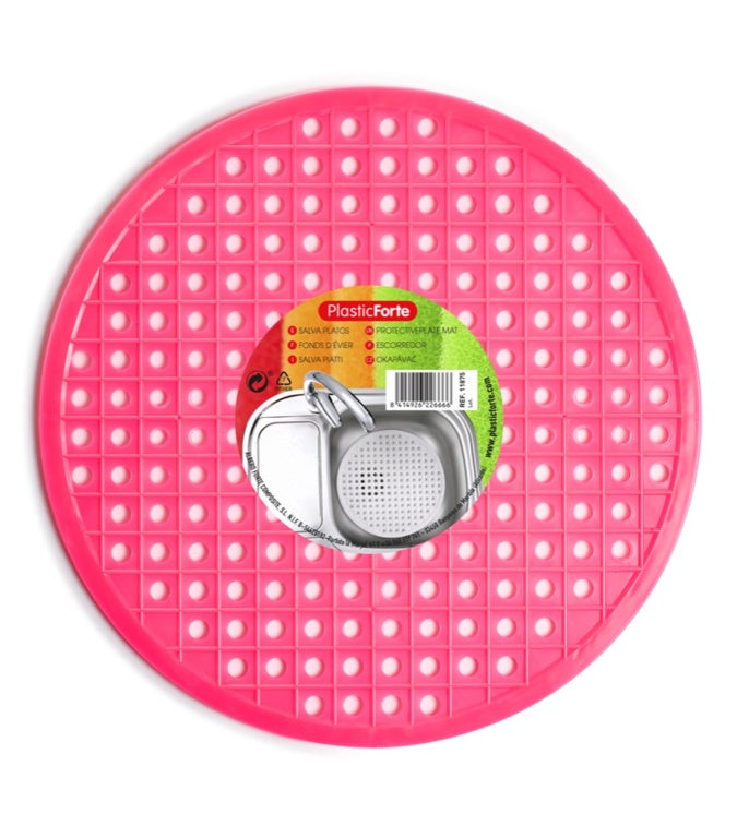 Plasticforte Round Rubber Sink Mat - Blue or Pink Stax