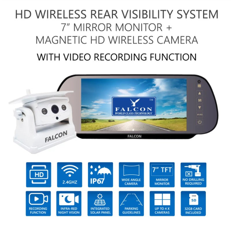 Falcon Magnetic Wireless Rear Camera - White PENNINE LEISURE SUPPLIES