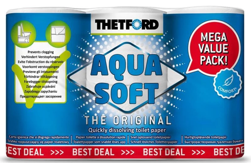Thetford Aqua Soft Toilet Rolls - 6 Pack Thetford