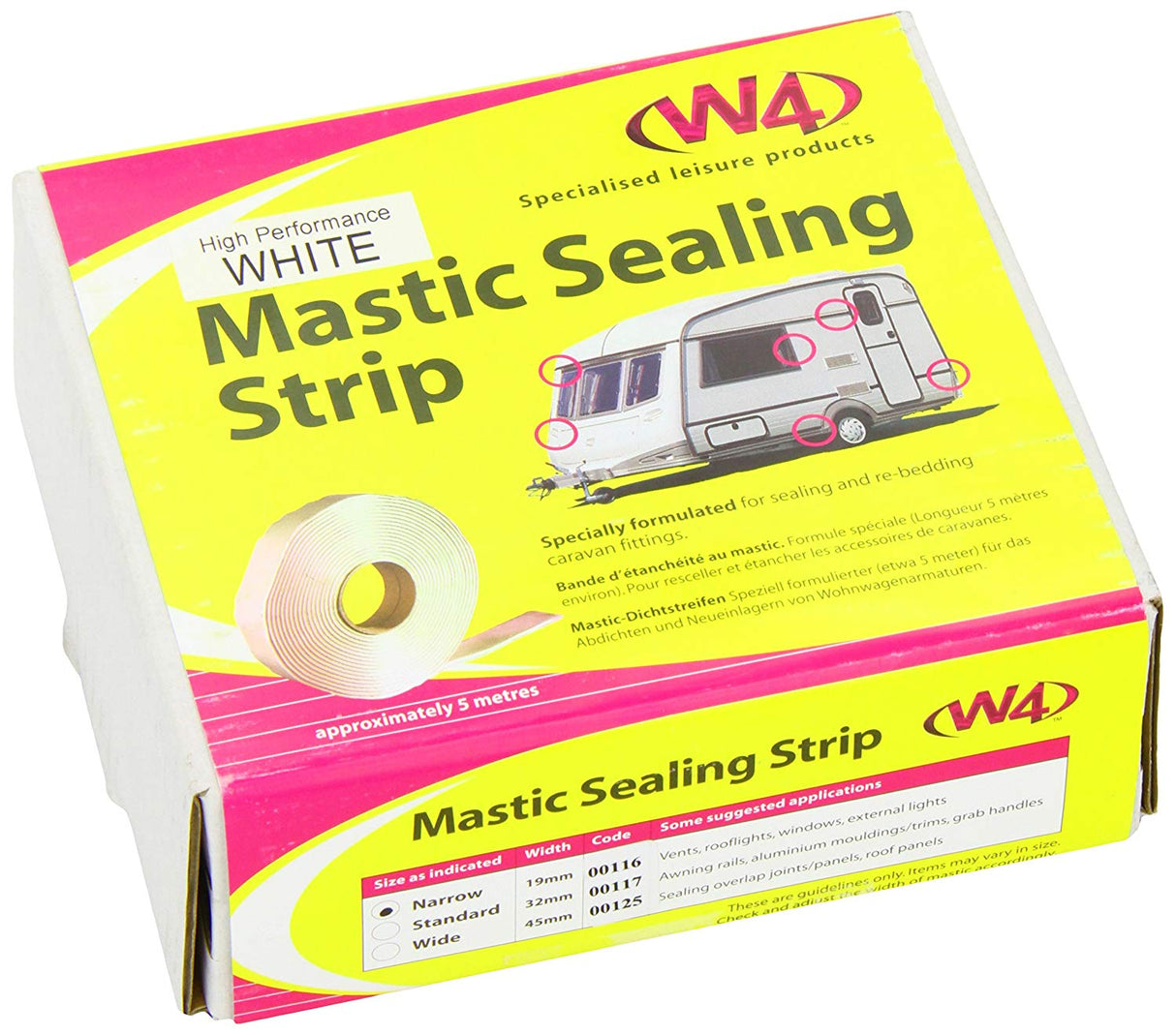 W4 Mastic Sealing Strip 5m x 19mm White W4