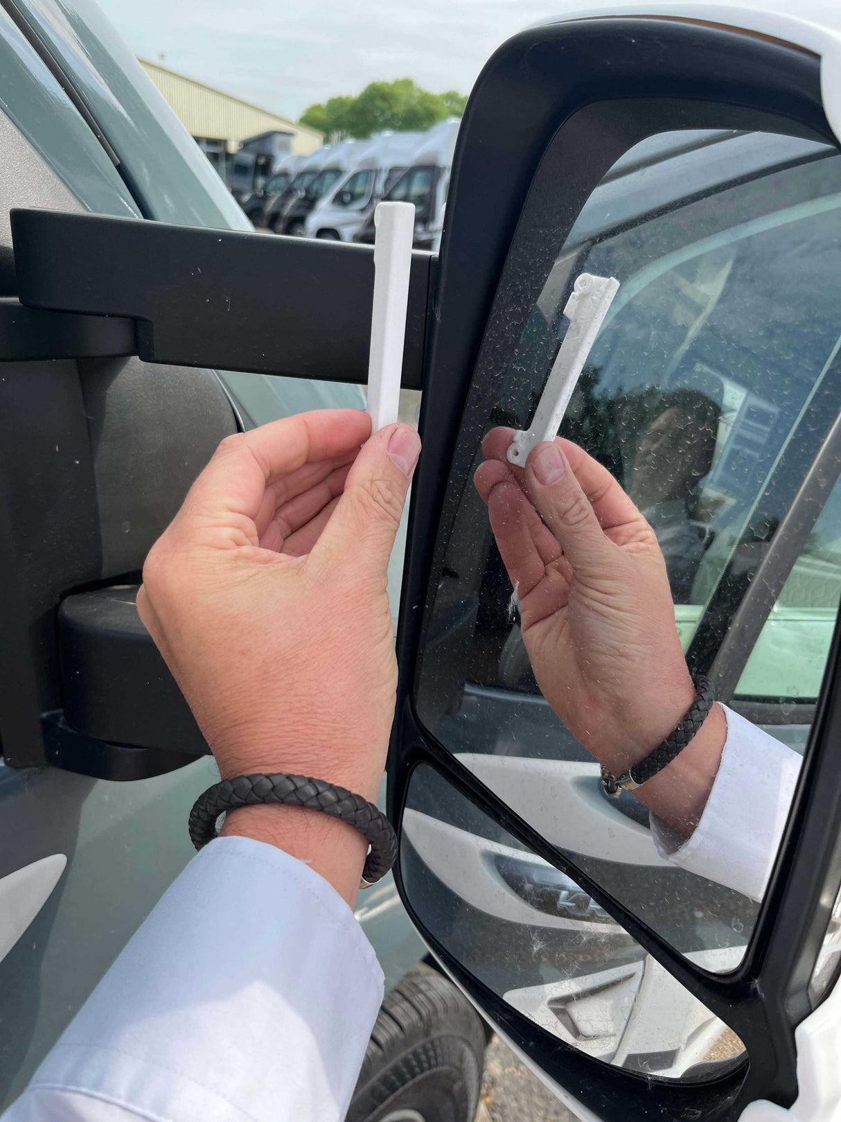 Mirror Protector x 2 Long/Short Fiat 2025 onwards White MILENCO