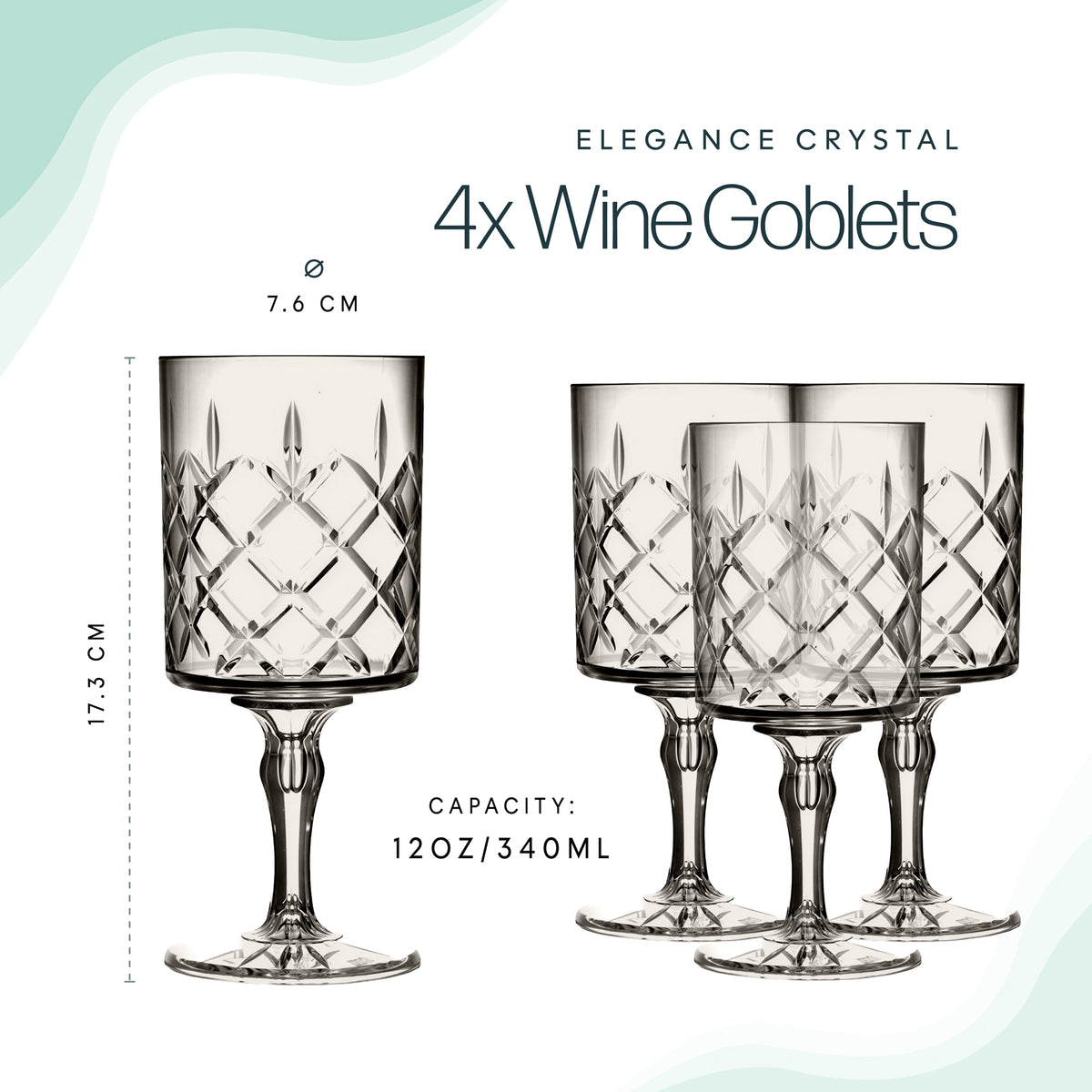Leisurewize Elegance Tinted Wine Goblets - 4 Pack Streetwize