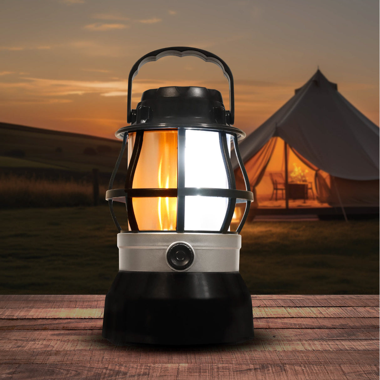 Camping Dimming Lantern With Flame LED Streetwize