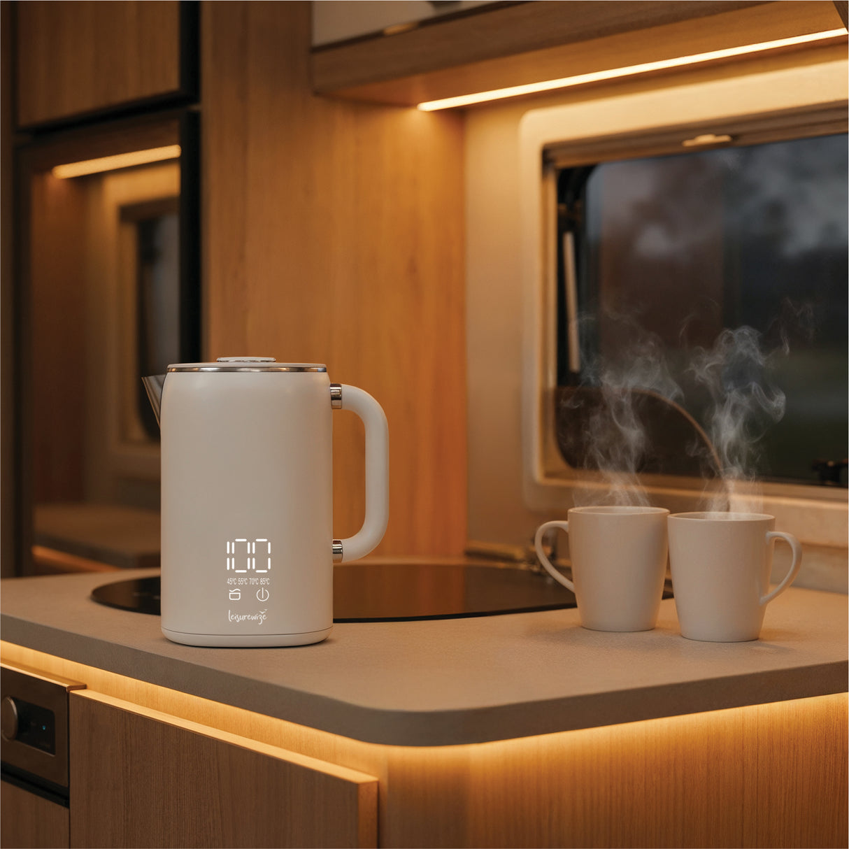 Leisurewize Sleek LED Kettle 1.7 Litre - Grey STREETWIZE