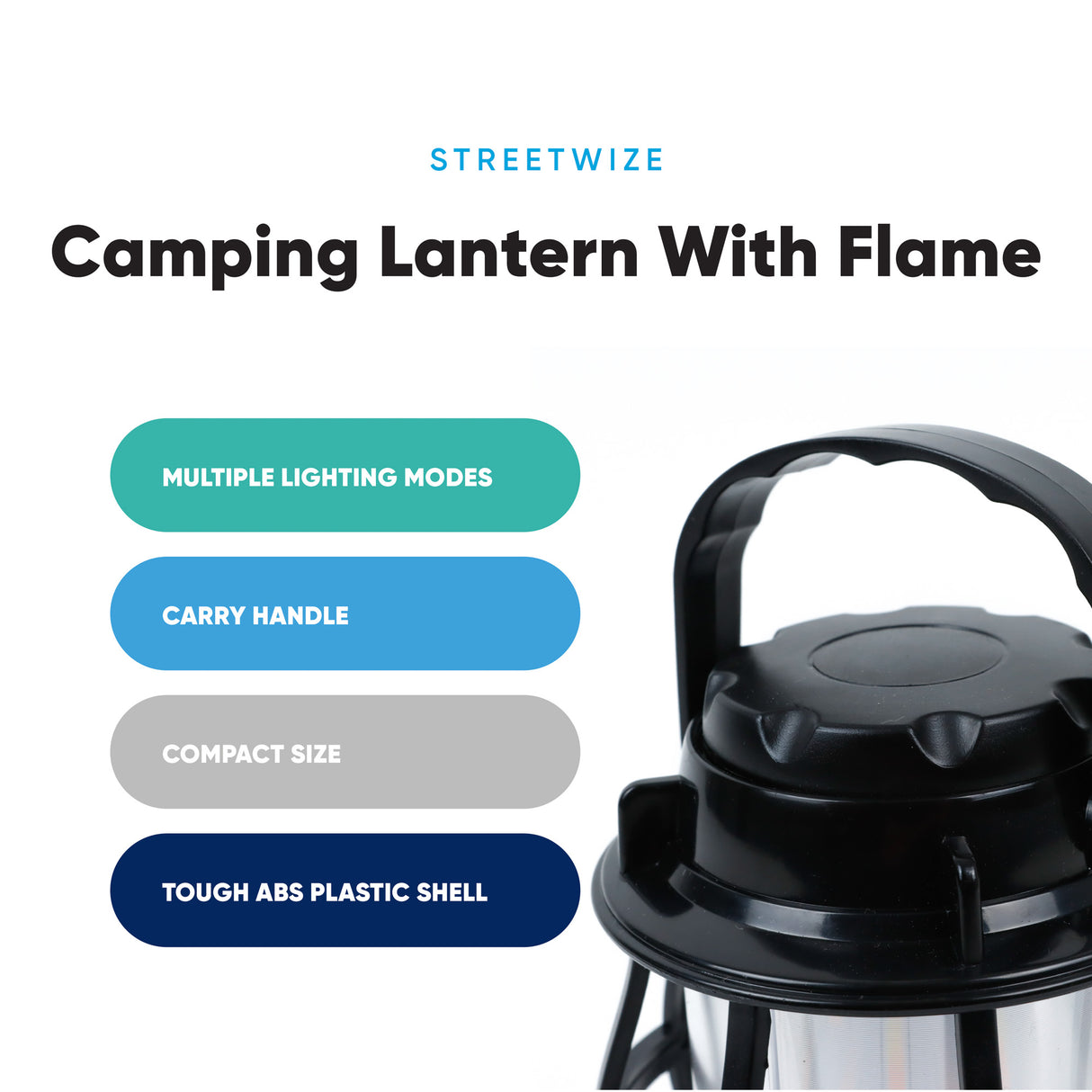Camping Dimming Lantern With Flame LED Streetwize