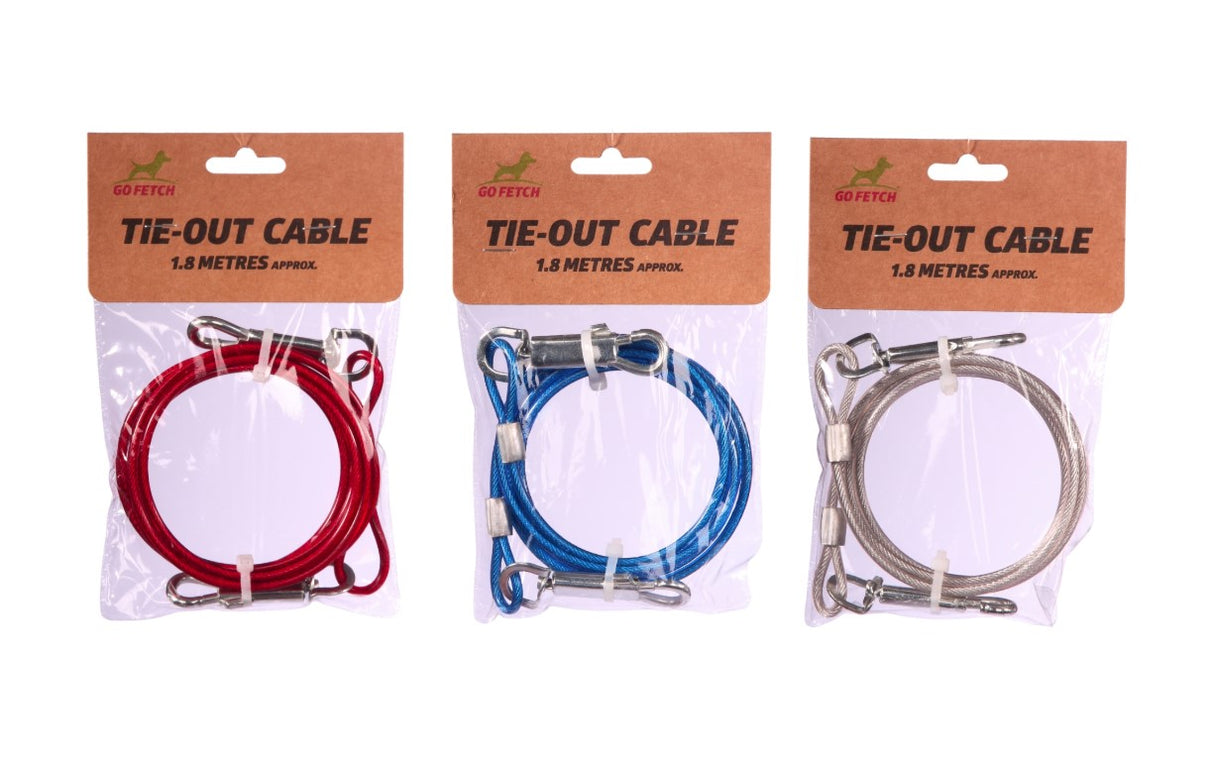 Otterdene Tie Out Cable for Dogs 1.8m - Assorted Colours OTTERDENE
