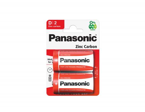 Panasonic Zinc Carbon D Batteries Pack of 2 PANASONIC