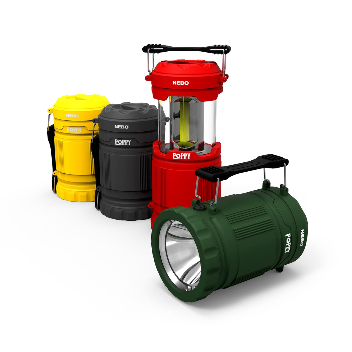 NEBO Poppy Lantern/Spot Light Inc Batteries Assorted Colours NEBO