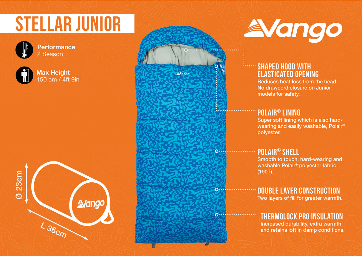 Vango Stella Junior Sleeping Bag - Atlantic Blue VANGO