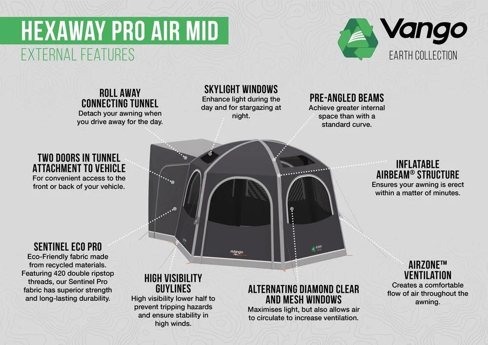2026 Vango HexAway Pro Air Mid Shadow Grey VANGO
