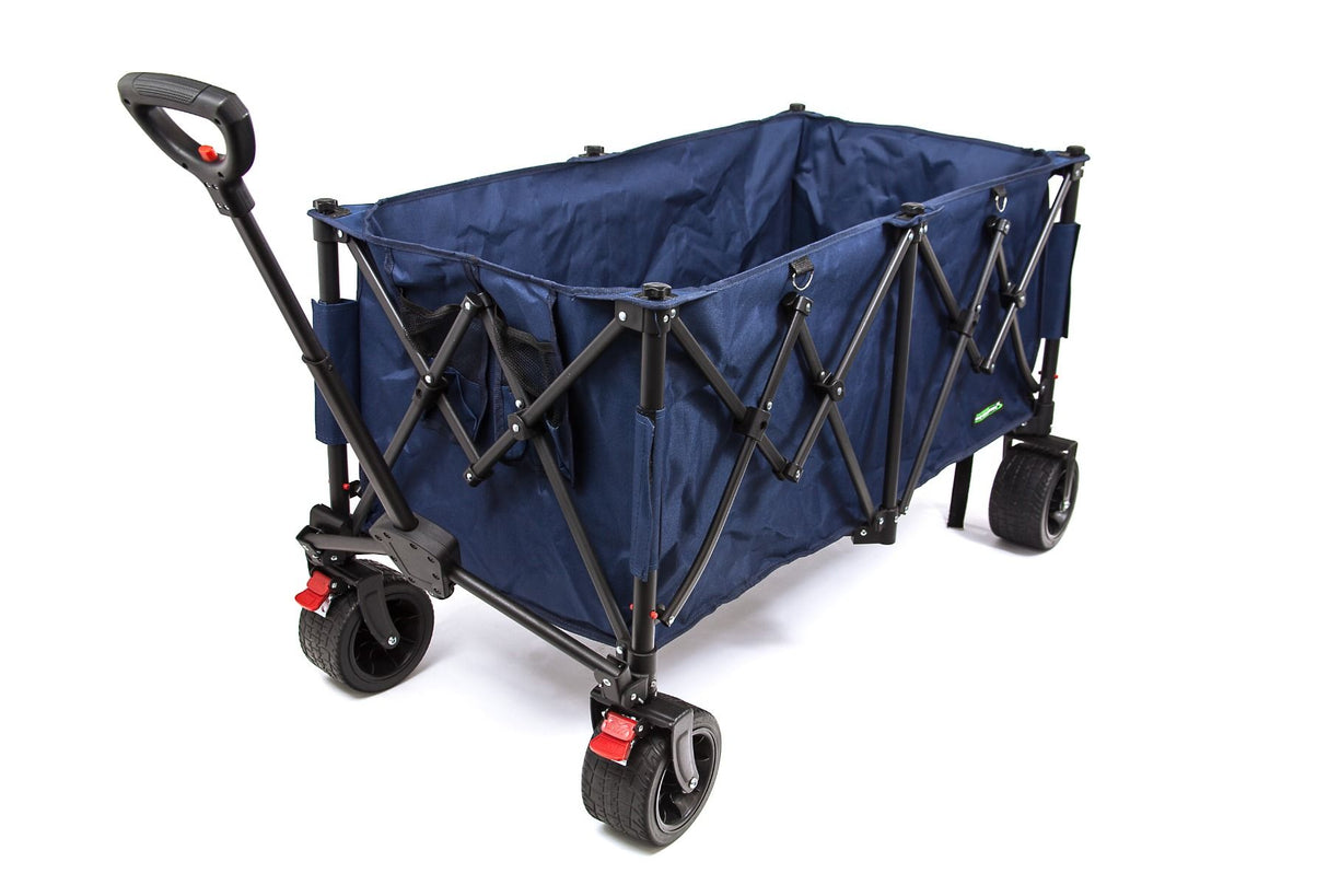 Outdoor Revolution Fold Down Camping Wagon With Wide, Robust Detachable Wheels Blue Diamond