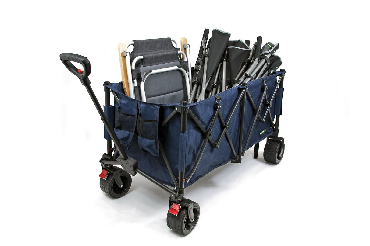 Outdoor Revolution Fold Down Camping Wagon With Wide, Robust Detachable Wheels Blue Diamond