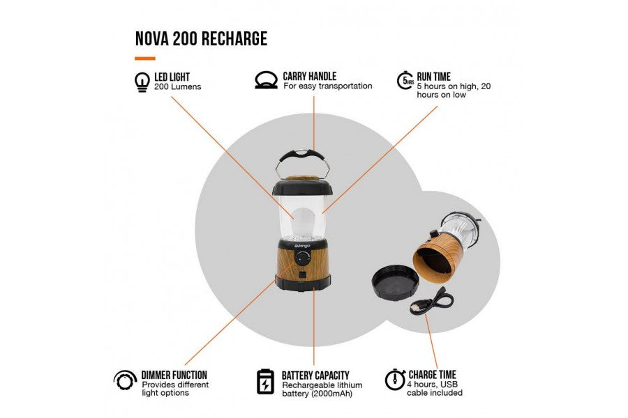 VANGO Nova 200 Recharge USB lantern Vango