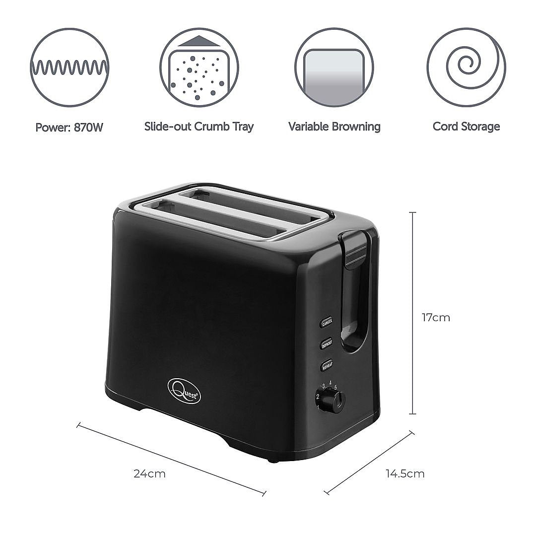 Quest 2 Slice Toaster Black Highbridge Caravan Centre