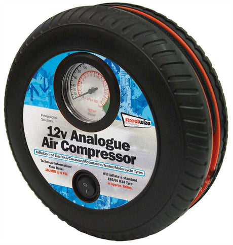 12V Air Compressor Tyre Shaped. Streetwize