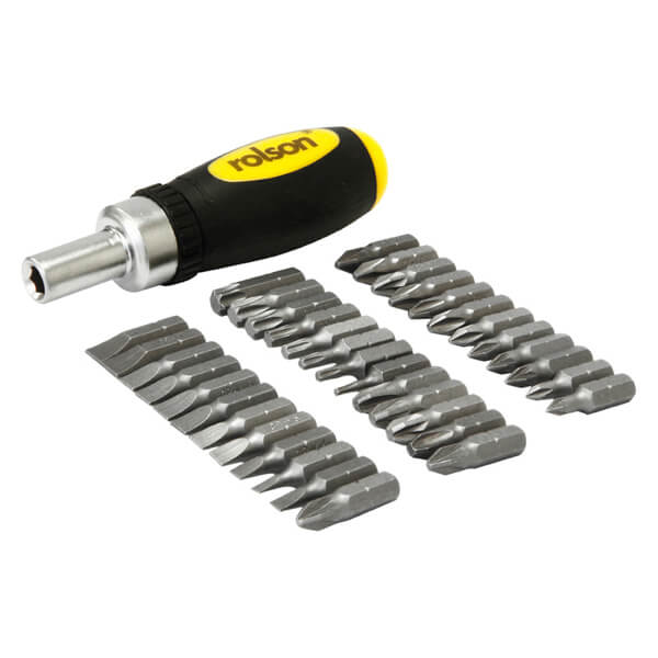 Rolson 38 Piece Stubby Screwdriver Set Rolson