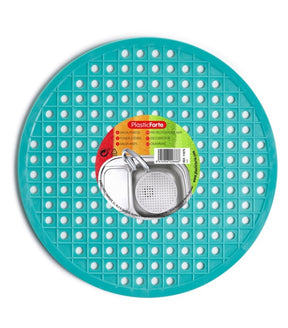 Plasticforte Round Rubber Sink Mat - Blue or Pink Stax