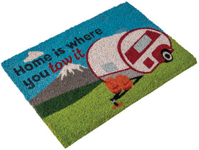 Heavy duty coir 'Home is where you tow it' caravan mat Quest
