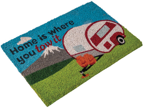 Heavy duty coir 'Home is where you tow it' caravan mat Quest