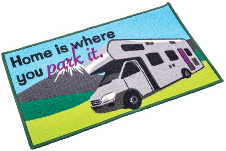 Quest Motorhome Machine Washable Mat - Home Is Where You Park It Quest