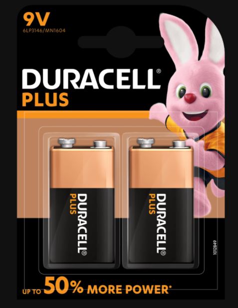 Duracell Plus Power 9V Battery Pack of 1 Duracell