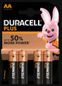 Duracell Plus Power AA Batteries x Pack of 4 DURACELL