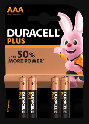 Duracell Plus Power AAA Batteries Pack of 4 Duracell