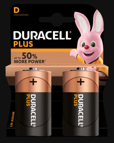 Duracell Plus Power D Batteries Pack of 2 DURACELL