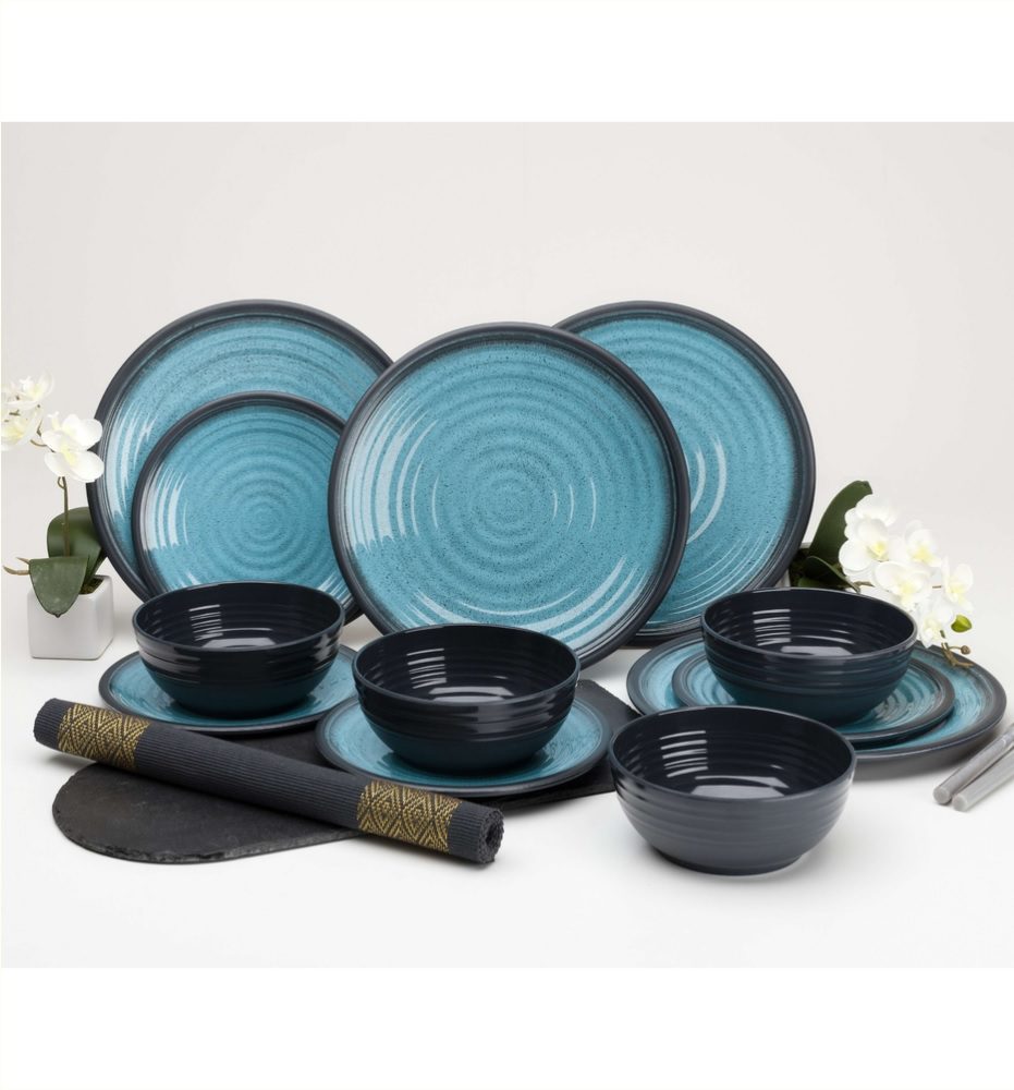 Granite Aqua Design 12 Piece Melamine Set Flamefield
