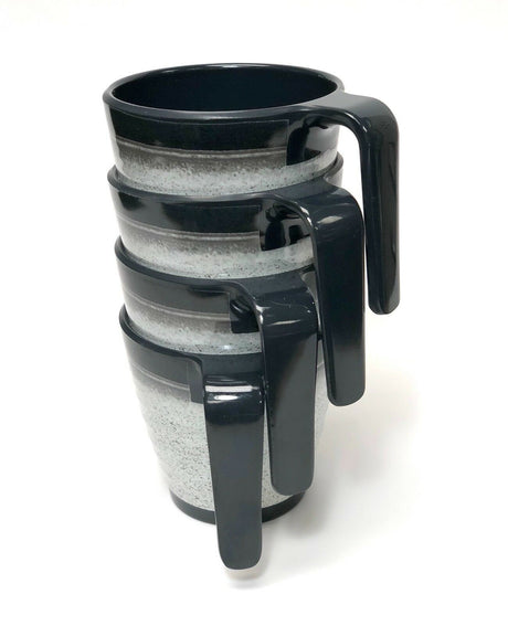 Flamefield Granite Grey Stacking Mug Set - 4 pack Flamefield