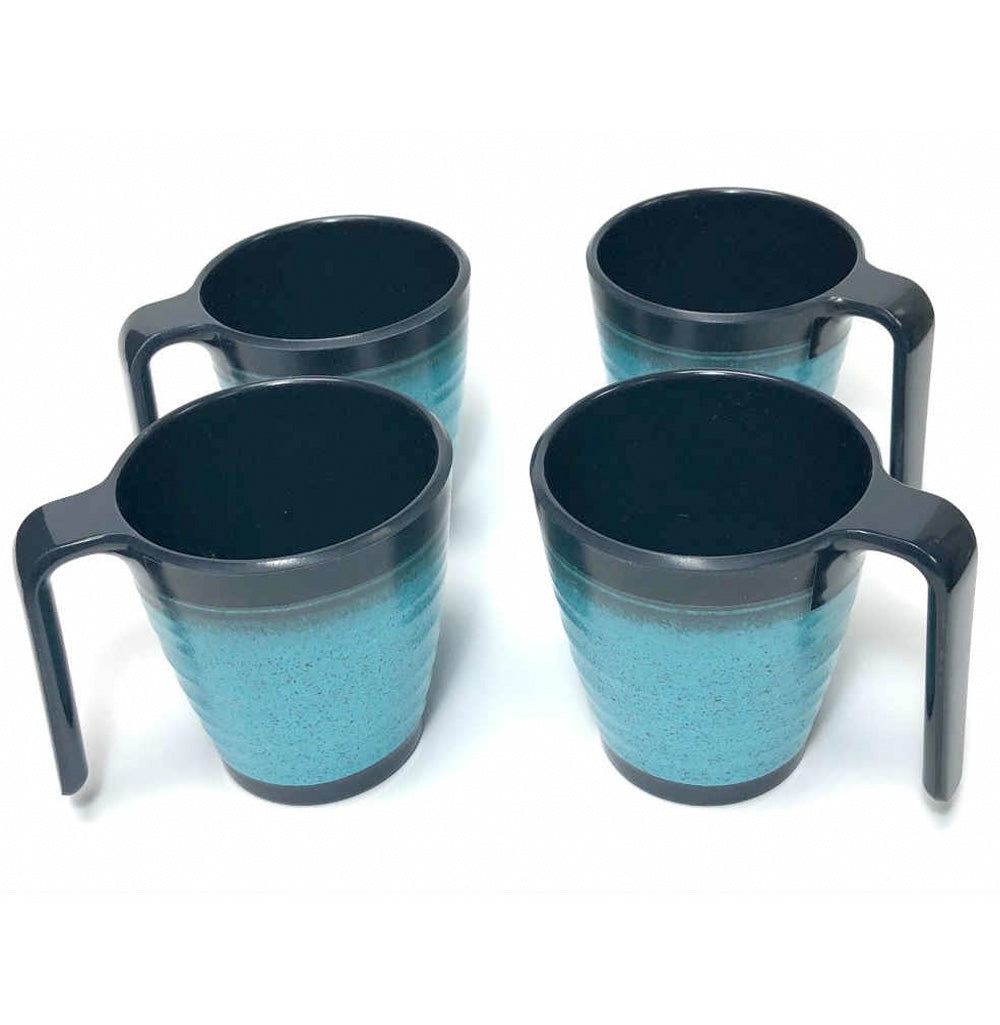 Flamefield Ganite Aqua Stacking Mug set - 4 pack Flamefield