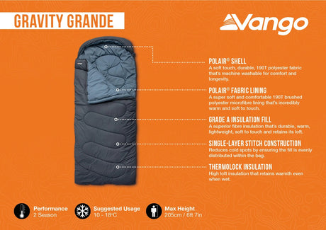 Vango Gravity Grande Sleeping Bag VANGO