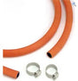 Orange LPG Hose with Hose Clips - 1m Leisure Plus