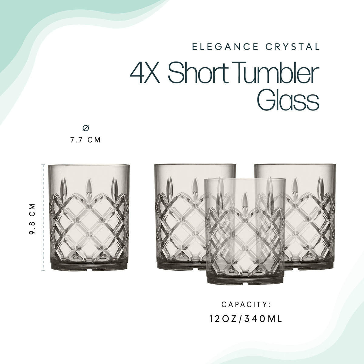 Leisurewize Elegance Tinted Low Tumblers - 4 Pack Streetwize