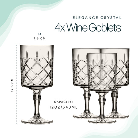 Leisurewize Elegance Tinted Wine Goblets - 4 Pack Streetwize