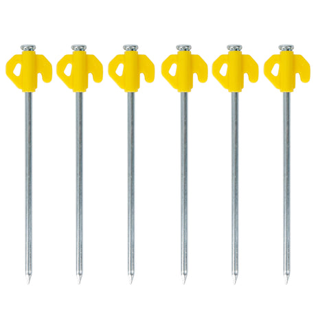 Streetwize 21pc Ground Tent Pegs 6.5x205mm with Ground Hook Puller Streetwize