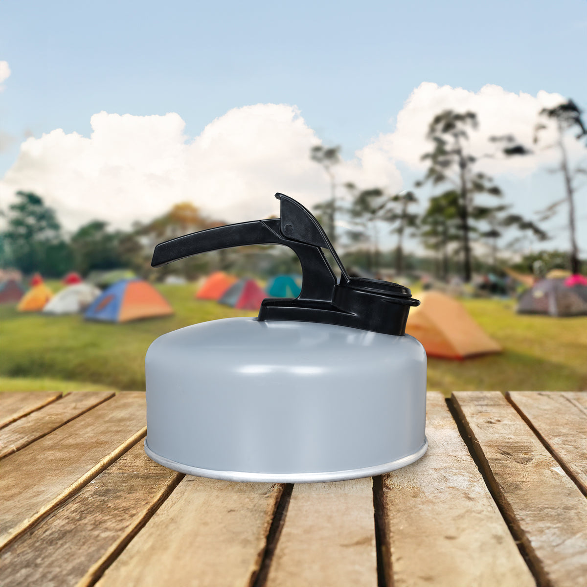 Streetwize 1 Litre Aluminium Whistling Kettle - Grey Streetwize