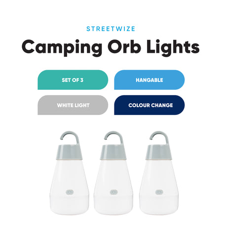 Colour Changing LED Camping Orb Light Set Streetwize