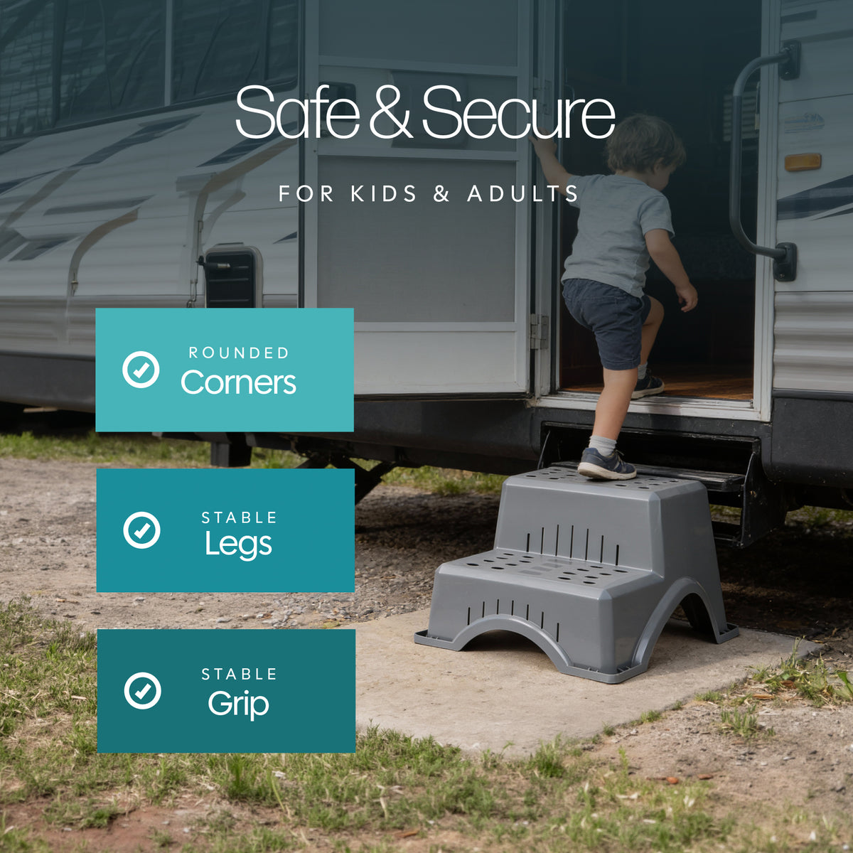 Leisurewize Plastic Double Step - Grey Streetwize