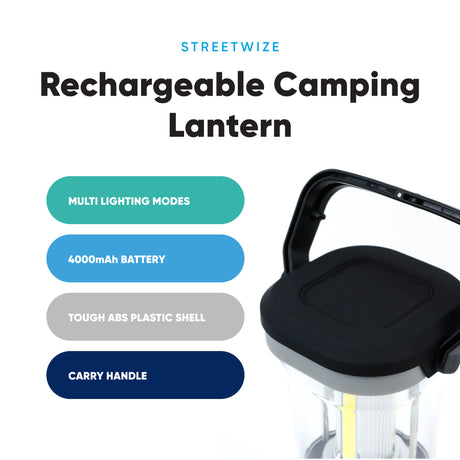 3W COB LED Rechargeable Camping Lantern Streetwize