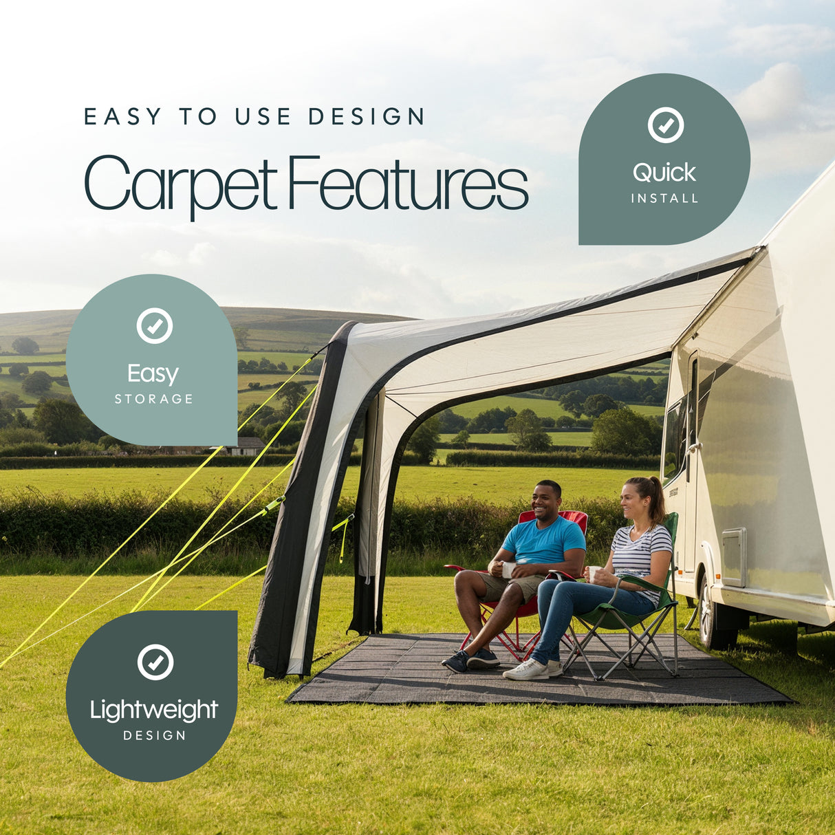 Streetwize Premium Awning Carpet 250cm x  550cm - Grey STREETWIZE