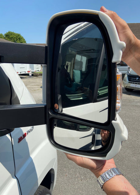 Milenco Short Arm Mirror Protector White Highbridge Caravan Centre