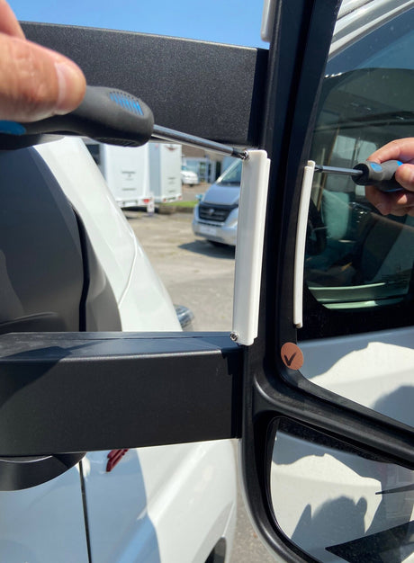 Milenco Short Arm Mirror Protector White Highbridge Caravan Centre
