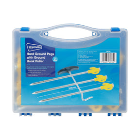 Streetwize 21pc Ground Tent Pegs 6.5x205mm with Ground Hook Puller Streetwize