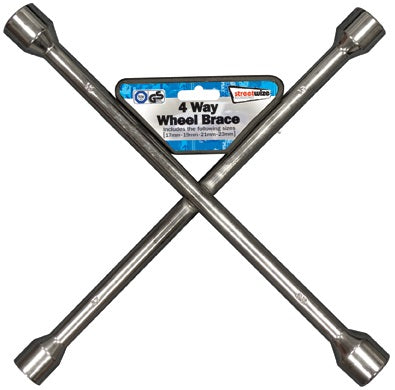 Streetwize Silver Painted 4 Way Wheel Brace 17mm & 19mm - 21mm & 23mm Highbridge Caravan Centre