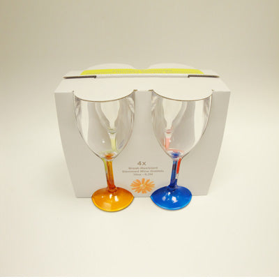 Flamefield Wine Goblets - Assorted Colours - 4 Piece Flamefield