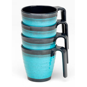 Flamefield Ganite Aqua Stacking Mug set - 4 pack Flamefield