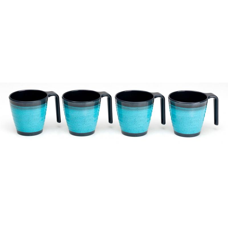 Flamefield Ganite Aqua Stacking Mug set - 4 pack Flamefield