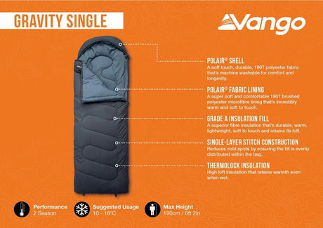 Vango Gravity Single Sleeping Bag VANGO